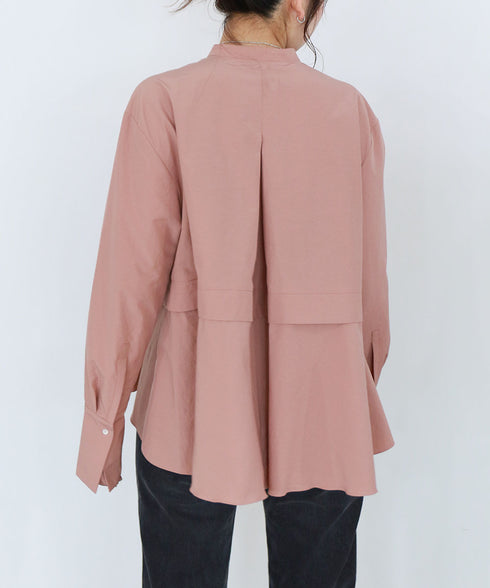 tuck frill flare shirt